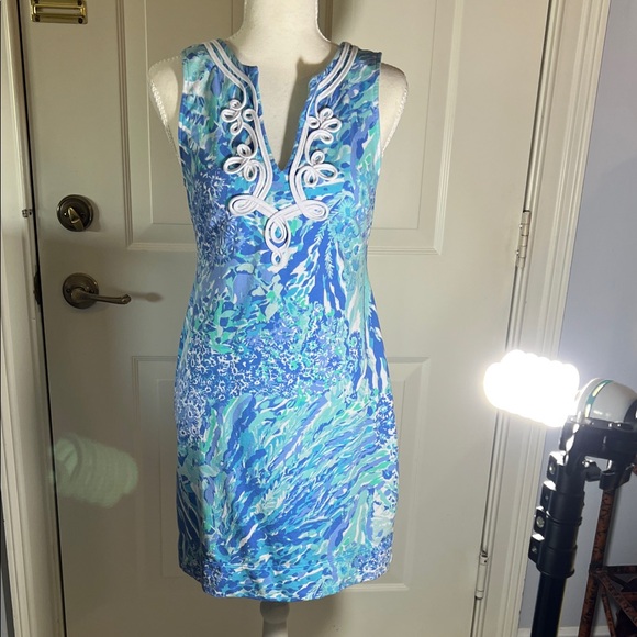 Lilly Pulitzer Dresses & Skirts - Lilly Pulitzer Blue Green Sleeveless Dress size small 2 4 s